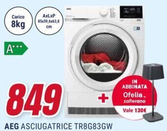 Trony AEG ASCIUGATRICE TR8G83GW offerta
