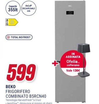 Trony BEKO FRIGORIFERO COMBINATO B5RCN40 offerta