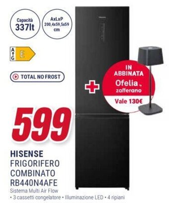 Trony HISENSE FRIGORIFERO COMBINATO RB440N4AFE offerta