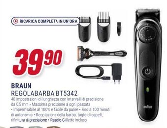 Trony BRAUN REGOLABARBA BT5342 offerta