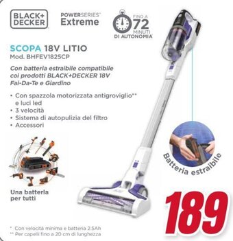 Trony BLACK+ DECKER SCOPA 18V LITIO offerta