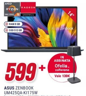 Trony ASUS ZENBOOK UM425QA-KI175W offerta