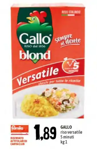 Famila Superstore Gallo Riso versatile 5 minuti 1kg offerta