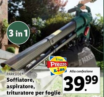 Lidl PARKSIDE Soffiatore, aspiratore, trituratore per foglie offerta
