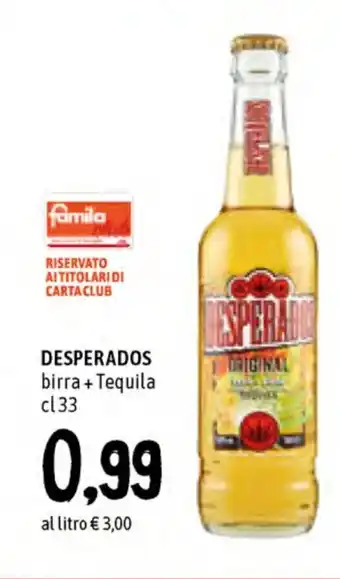 Famila Superstore Desperados Birra + Tequila 33cl offerta