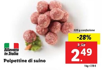 Lidl Polpettine di suino 320 g confezione offerta
