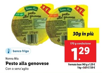 Lidl Nonna Mia Pesto alla genovese 170 g confezione offerta
