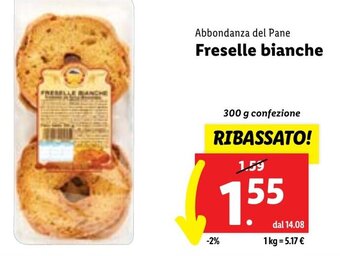 Lidl Abbondanza del Pane Freselle bianche 300 g confezione offerta