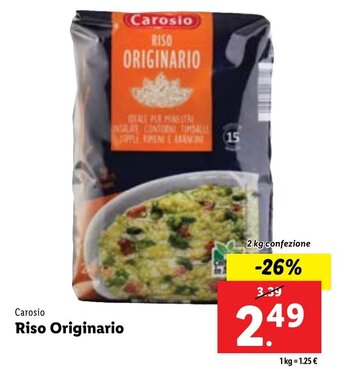 Lidl Carosio Riso Originario 2 kg confezione offerta