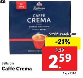 Lidl Bellarom Caffè Crema 2x 250 g confezione offerta