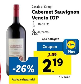 Casale ai Campi Cabernet Sauvignon Veneto IGP 1,5 l bottiglia