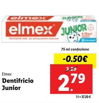 Lidl Elmex Dentifricio Junior 75 ml confezione offerta