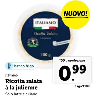 Lidl Italiamo Ricotta salata à la julienne 100 g confezione offerta
