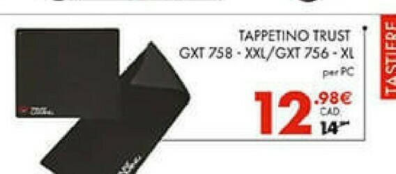 Trust Gaming GXT 758 Tappetino per Mouse Nero XXL Trust Gaming GXT 758 Tappetino per Mouse Nero XXL