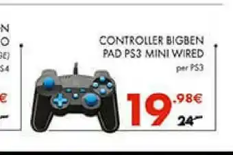 Gamestop Controller Bigben Pad Ps3 Mini Wired Per Ps3 offerta