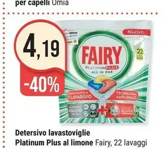Supermercati Gulliver Fairy Detersivo Lavastoviglie Platinum Plus Al Limone offerta