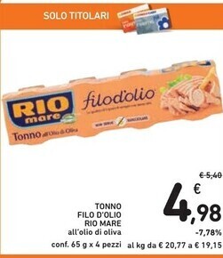 Spazio Conad Rio mare tonno filo d'olio offerta