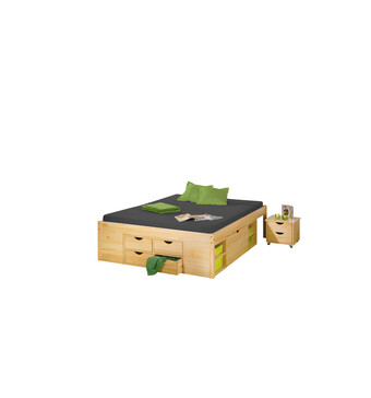 Eurobrico Letto matrimoniale con contenitori e comodini estraibili, 166x209x47.5 cm offerta