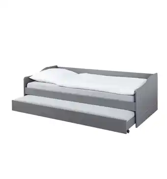 Eurobrico Letto singolo grigio con letto estraibile e funzione divano, 97x208x62 cm offerta