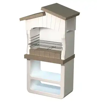 Eurobrico Barbecue a legna o carbonella in calcestruzzo modello caorle, 82x51,5x165,5 cm - sarom fuoco offerta