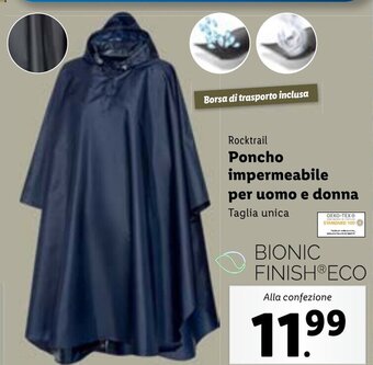 Lidl Rocktrail Poncho impermeabile per uomo e donna offerta