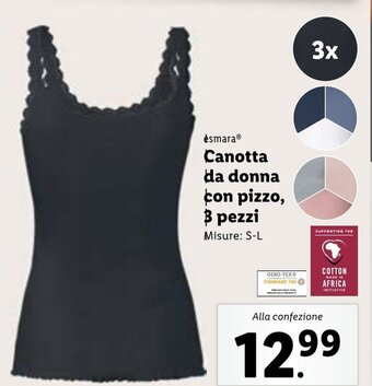 ésmara Canotta da donna con pizzo, 3 pezzi S-L