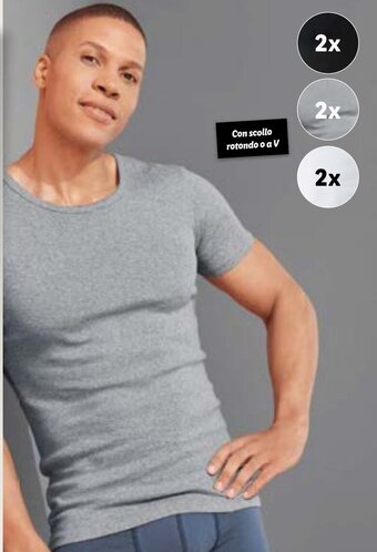 Lidl LIVERGY T-Shirt intima da uomo, 2 pezzi M-XL offerta