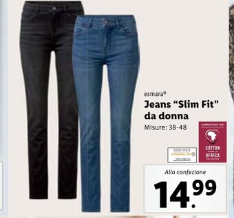 Lidl esmara Jeans Slim Fit da donna 38-48 offerta
