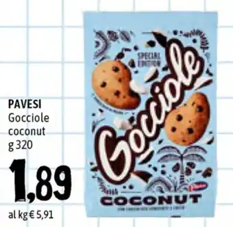 Famila Superstore Pavesi Gocciole Coconut 320g offerta