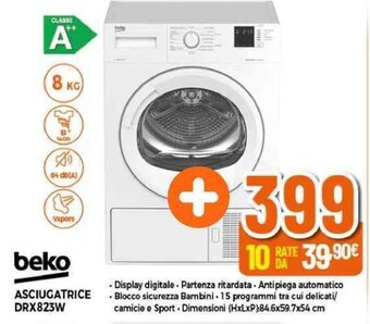 Expert beko ASCIUGATRICE DRX823W offerta