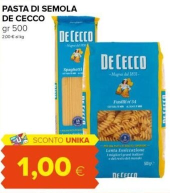 Tigre PASTA DI SEMOLA DE CECCO gr 500 offerta