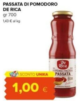 Tigre PASSATA DI POMODORO DE RICA gr 700 offerta