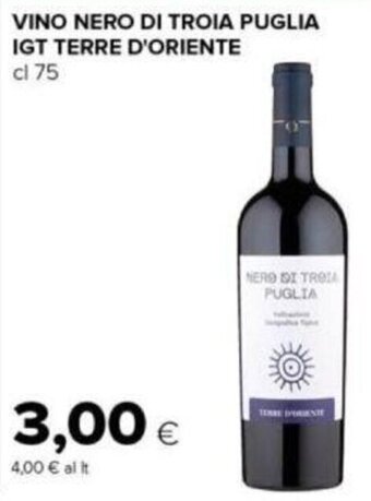 Tigre VINO NERO DI TROIA PUGLIA IGT TERRE D'ORIENTE cl 75 offerta