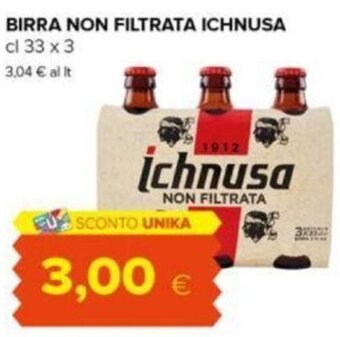 BIRRA NON FILTRATA ICHNUSA cl 33 x 3