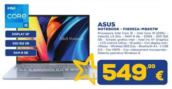 Euronics ASUS NOTEBOOK - F1605ZA-MB207W offerta