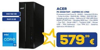 Euronics ACER PC DESKTOP - ASPIRE XC-1760 offerta