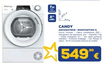 Euronics CANDY ASCIUGATRICE - RO4H7A2TCEX-S offerta