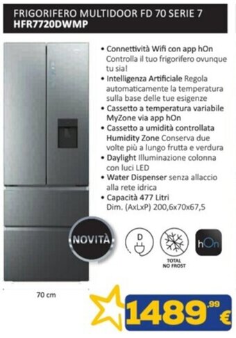 Euronics FRIGORIFERO MULTIDOOR FD 70 SERIE 7 HFR7720DWMP offerta