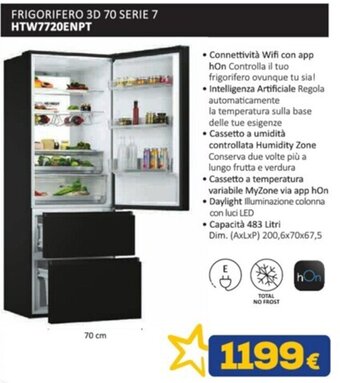 Euronics FRIGORIFERO 3D 70 SERIE 7 HTW7720ENPT offerta