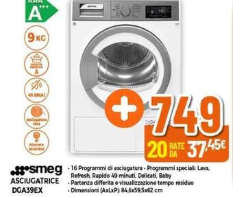 Smeg ASCIUGATRICE DGA39EX