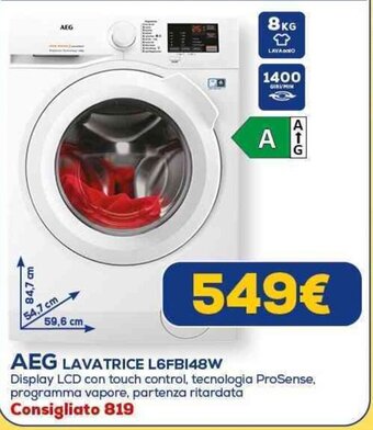 Euronics AEG LAVATRICE L6FBI48W offerta