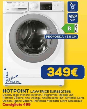 Euronics HOTPOINT LAVATRICE EURSSG725S offerta