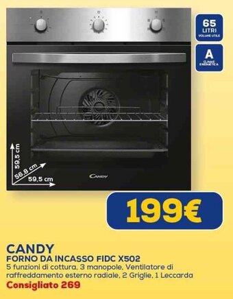 Euronics CANDY FORNO DA INCASSO FIDC X502 offerta