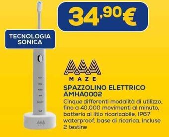 Euronics SPAZZOLINO ELETTRICO AMHA0002 offerta