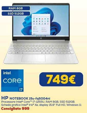 Euronics HP NOTEBOOK 15s-fq5004nl offerta