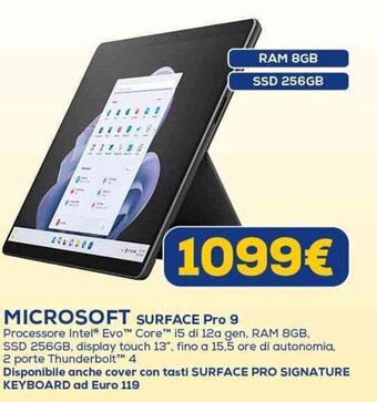 Euronics MICROSOFT SURFACE Pro 9 offerta