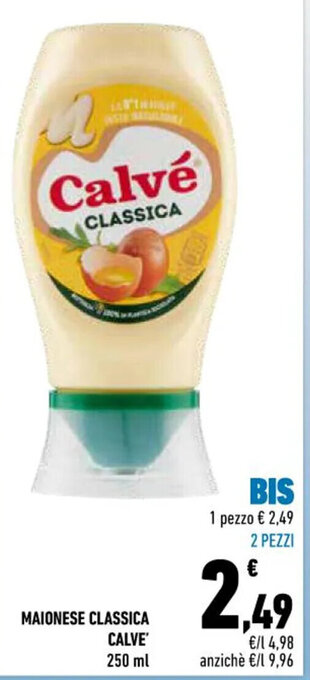Conad City MAIONESE CLASSICA CALVE' 250 ml offerta