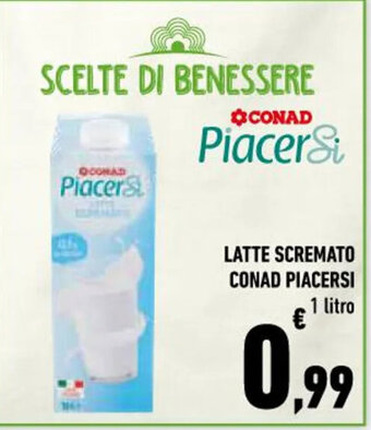 Conad City LATTE SCREMATO CONAD PIACERSI 1 litro offerta