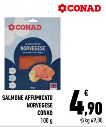 Conad City SALMONE AFFUMICATO NORVEGESE CONAD 100 g offerta