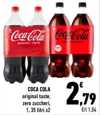 Conad City COCA COLA original taste, zero zuccheri, 1,35 litri x2 offerta